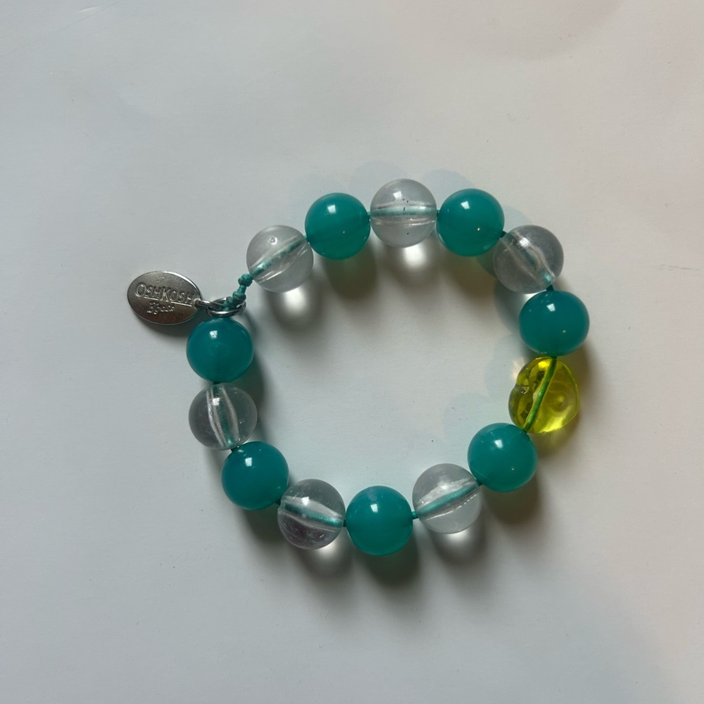 OshKosh B'gosh Teal and Clear Beaded Bracelet - Picture 3 of 3